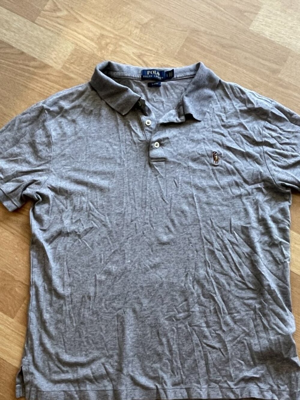 Polo Ralph Lauren Iconic custom slim fit men's grey L polo shirt 100% cotton